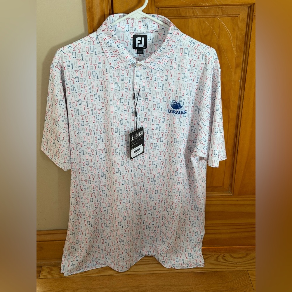 NWT FootJoy Men's sz Large Golf shirt Polo CORALES Golf